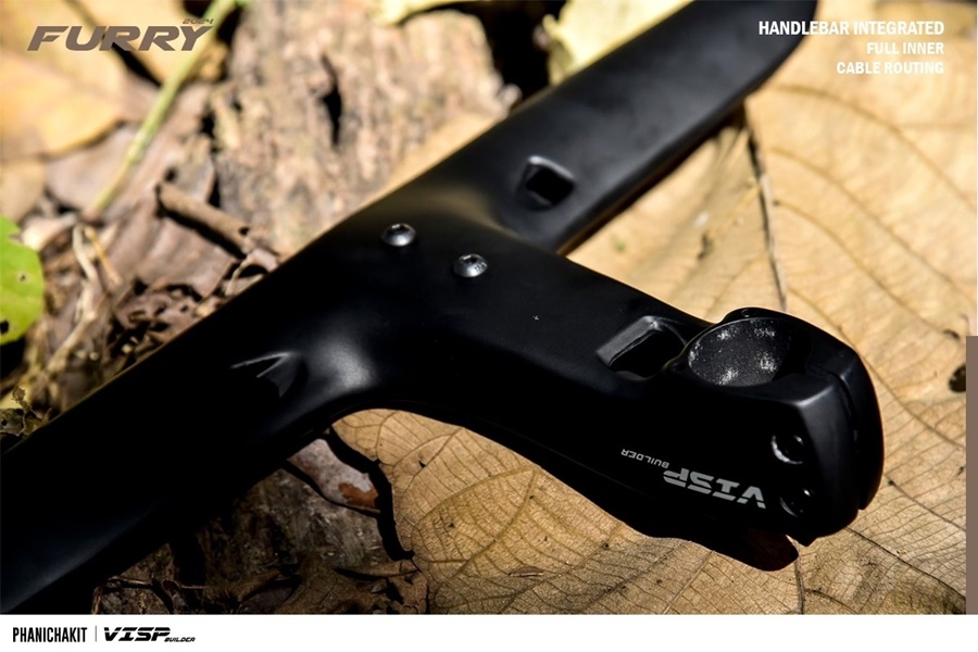 แฮนด์เสือหมอบคาร์บอน อินทิเกรตรุ่น FURRY จากแบรนด์ VISP BUILDER Road Bike Handlebar Integrated มีช่องสำหรับรองรับระบบ Di2 NEW2024