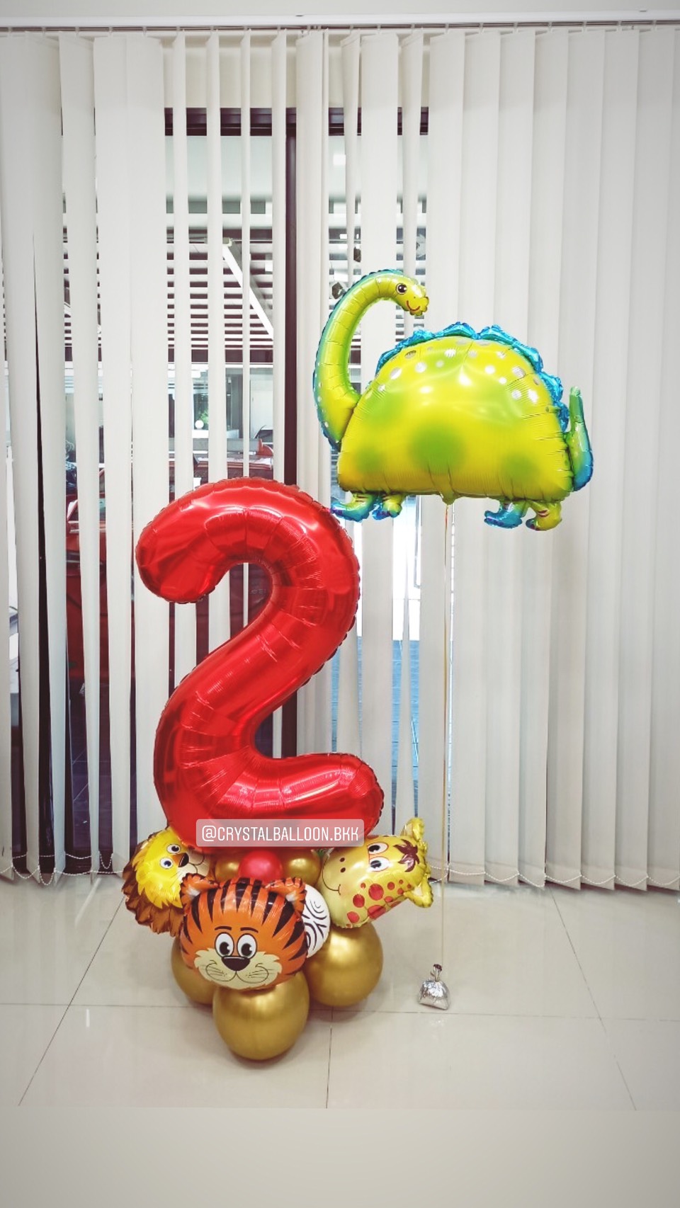 ลูกโป่ง วันเกิดเด็ก ฟอยล์ตัวเลข ขนาด 40" ตั้งฐาน 1 ชิ้น พร้อม ฟอยล์ไดโนเสาร์ 1 ชิ้น พร้อมตกเเต่ง สามารถเปลี่ยนสีลูกโป่ง/เปลี่ยนสี-ฟอยล์ตัวเลข/เปลี่ยนฟอยล์ตกแต่งได้