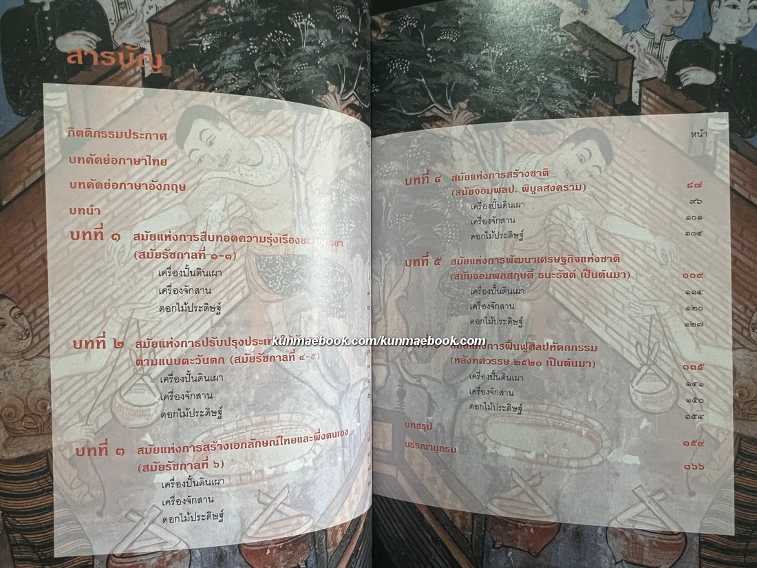 วิวัฒนาการของศิลปหัตถกรรมในสังคมไทยสมัยรัตนโกสินทร์ : เครื่องปั้นดินเผา เครื่องจักสาน ดอกไม้ประดิษฐ์