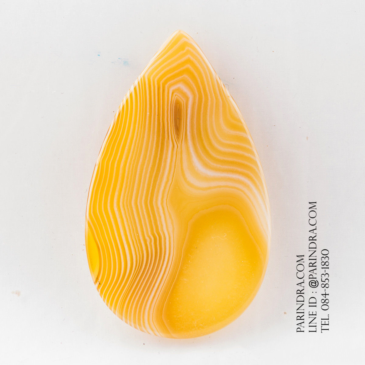 หินอาเกต AGATE ลวดลายสีเหลืองขาว AGT010