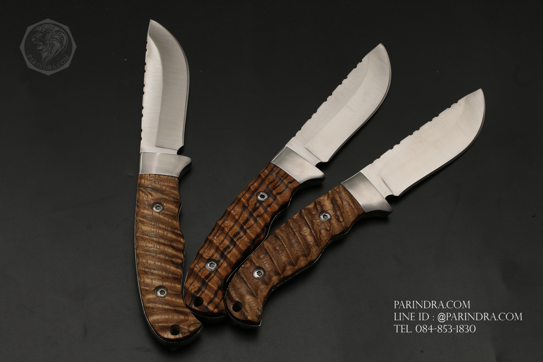 มีดใบตาย Browning ด้ามไม้ธรรมชาติ สวยงาม คลาสสิก พร้อมซองมีดไนลอน