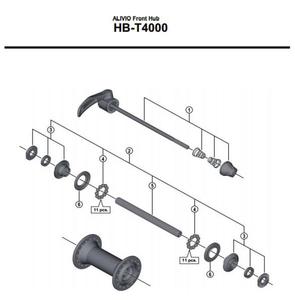 ดุมหน้า V-Brake SHIMANO ALIVIO, HB-T4000, สีดำ, 32H, 36H (มาเลเซีย)