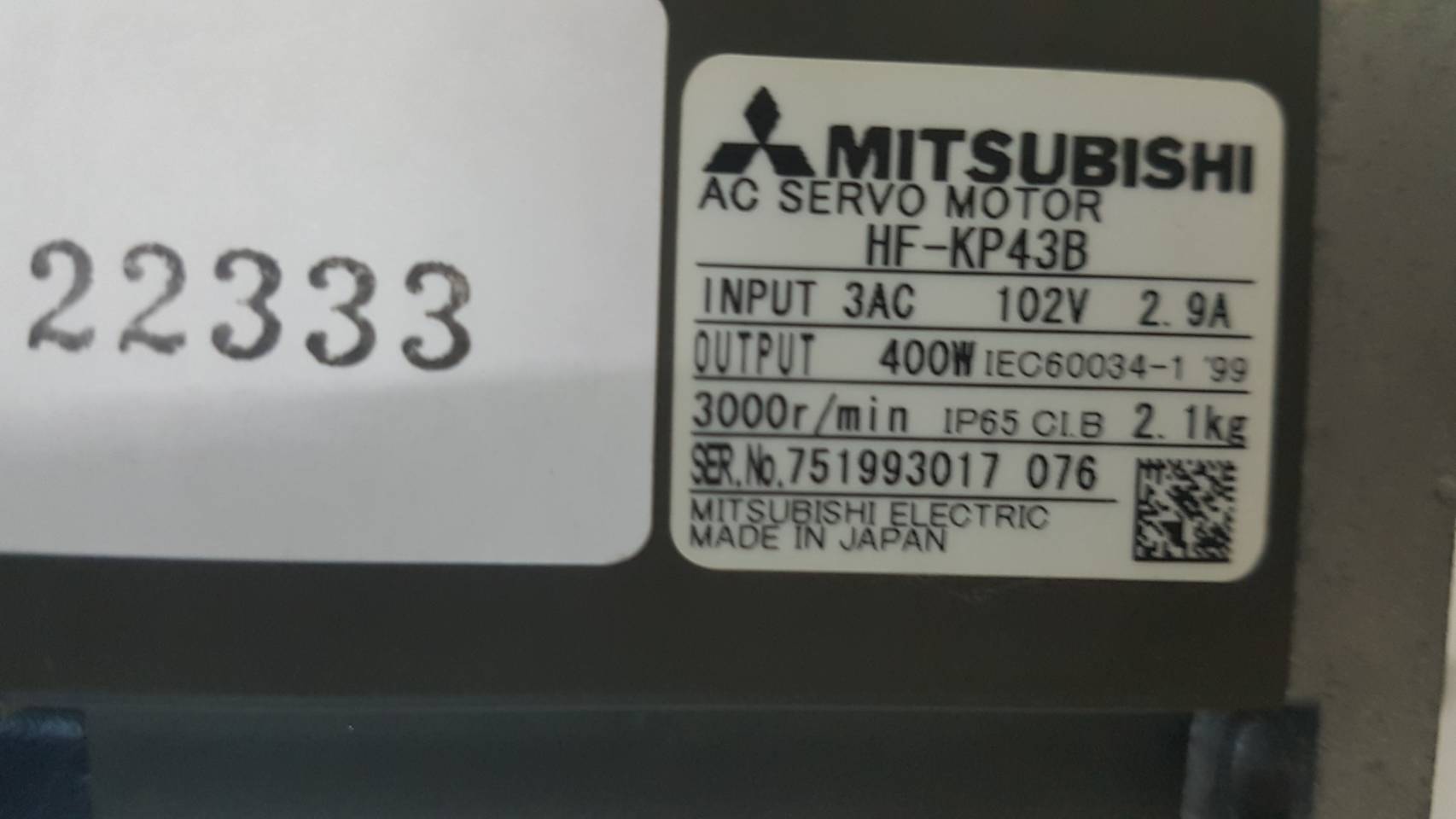 HF-KP43B SERVO MOTOR “ MITSUBISHI ”
