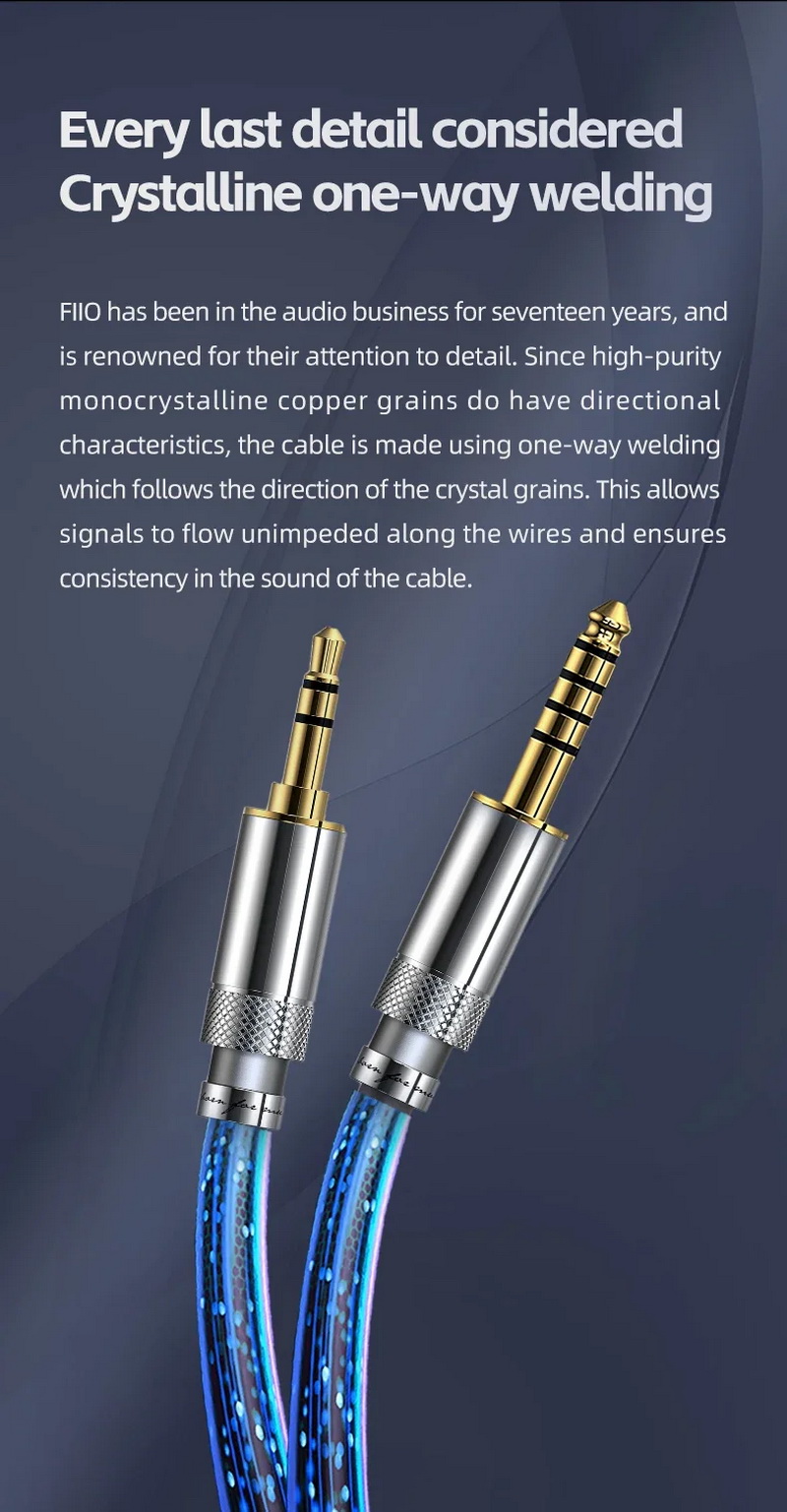 FiiO LC-RC 2024 รุ่นใหม่ปี 2024 สายอัพเกรดหูฟังทองแดงผลึกเดี่ยว Furukawa ถอดเปลี่ยนปลั๊กได้ ประกันศูนย์ไทย