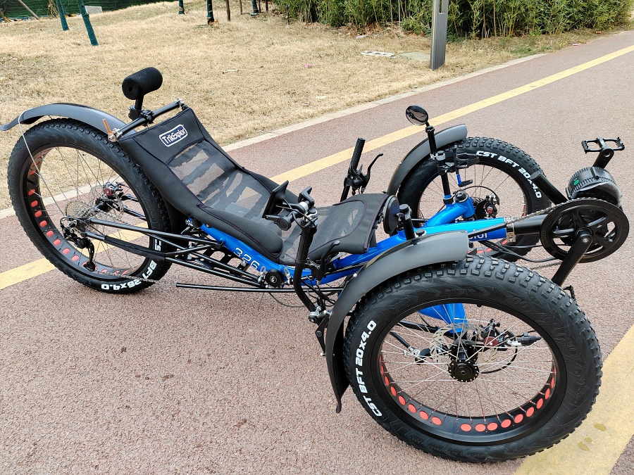 จักรยานนอนปั่นไฟฟ้าล้อโต TrikExplor Rugged Terrain Fat Trie Recumbent Trike-F326E 250/500W Pedal Assist Electric MOTRIKE