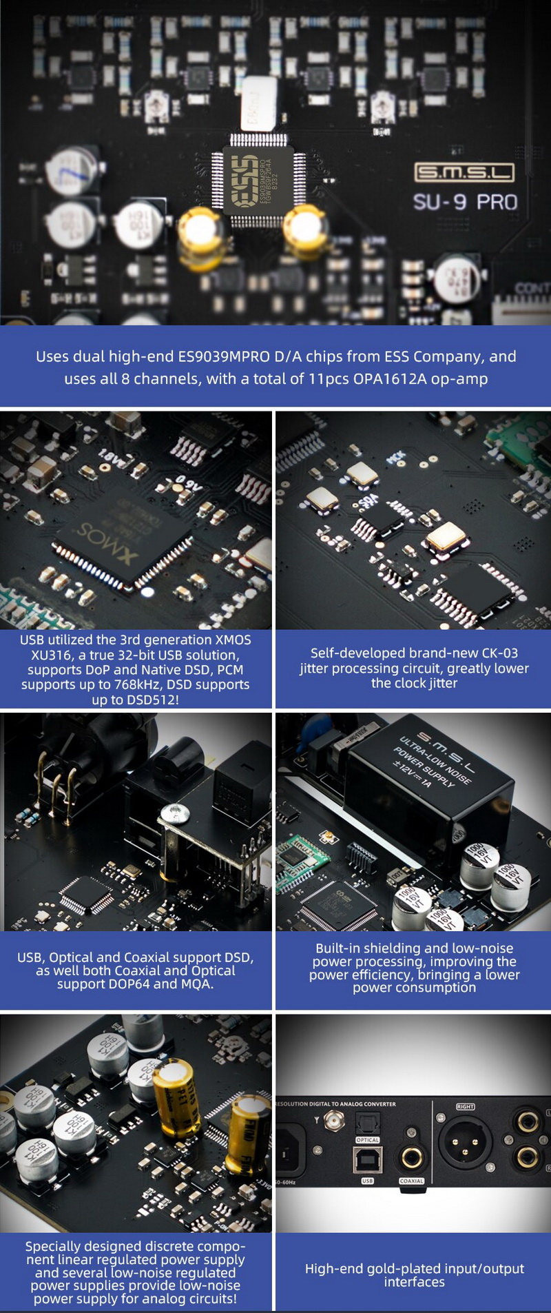 ขาย SMSL SU-9 PRO DAC ตั้งโต๊ะประสิทธิภาพสูง รองรับ MQA, LDAC, Hi-Res ประกันศูนย์ไทย