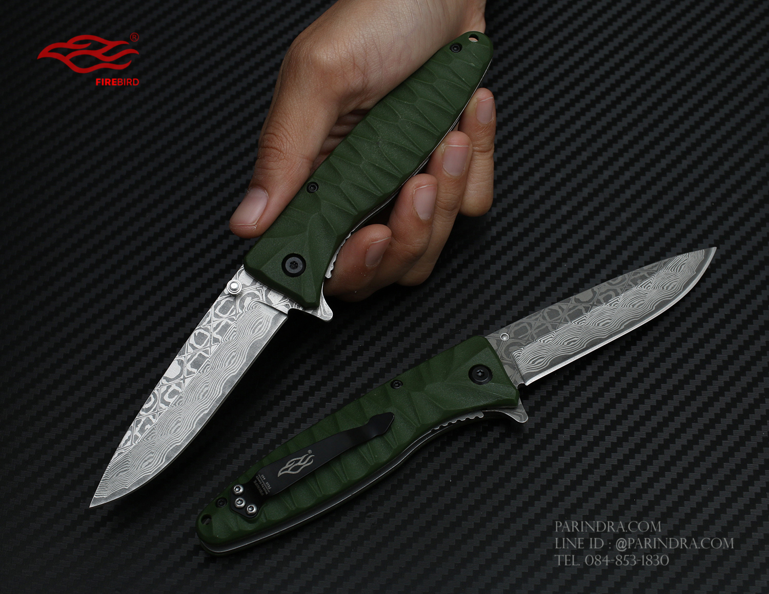 มีดพับ GANZO FIREBIRD F620-G2 ด้ามสีเขียวแก่ ของแท้ 100%