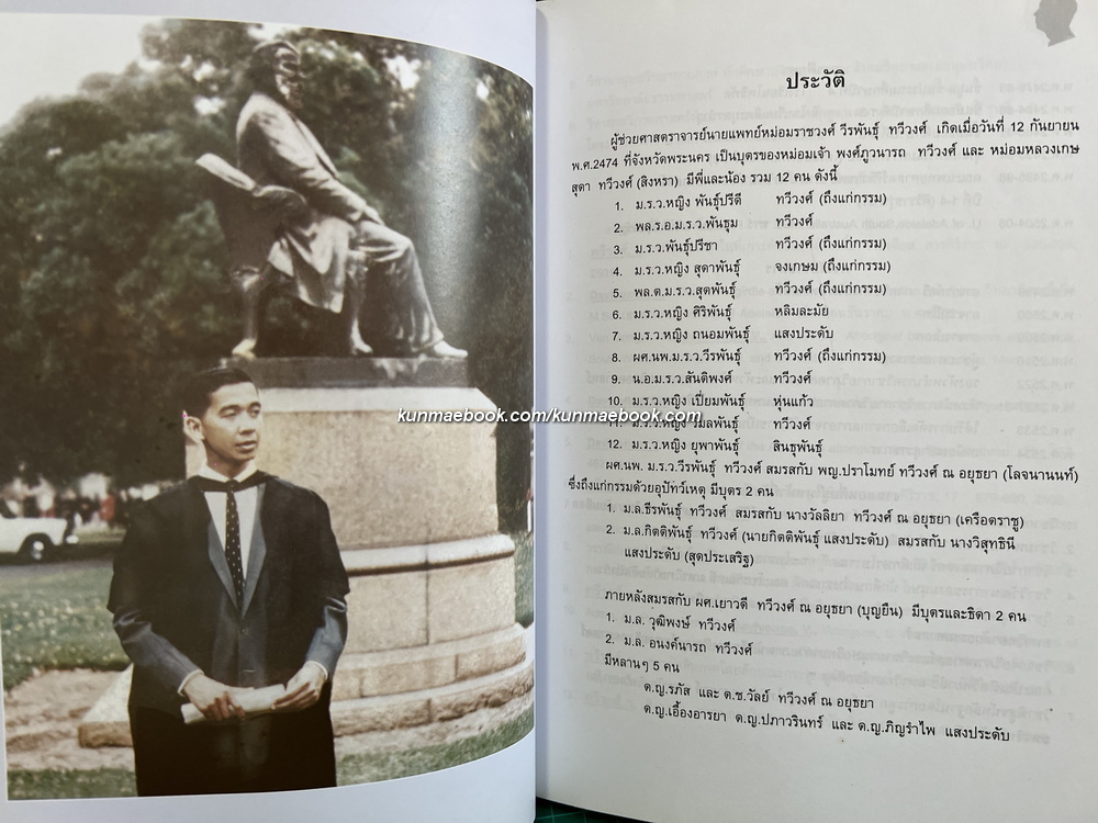 อนุสรณ์งานพระราชทานเพลิงศพ ผู้ช่วยศาสตราจารย์นายแพทย์ หม่อมราชวงศ์วีรพันธุ์ ทวีวงศ์