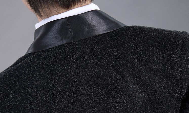 พร้อมเช่า ชุดสูทเด็กชาย สีดำ เนื้อกากเพชร แบบหรูหรา **พร้อมเช่า 120,130,140,150,160,170**