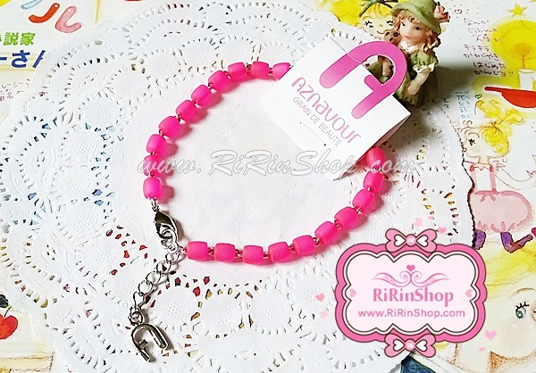 Aznavour สร้อยข้อมือเซลลูโลสแต่งจี้ logo Aznavour (Neno pink)