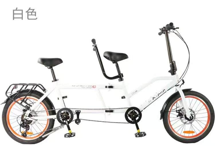 K-POP LG450 จักรยานสองตอน Tandem bicycle Double Folding Bike เกียร์ 8 สปีด พับได้ ล้อ 20นิ้ว เฟรมเหล็ก ปี 2023