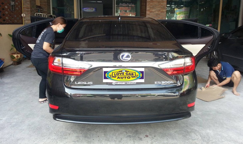 พรมรถยนต์เข้ารูป Lexus ES300 H 2016 ไวนิลสีเทาขอบเทา