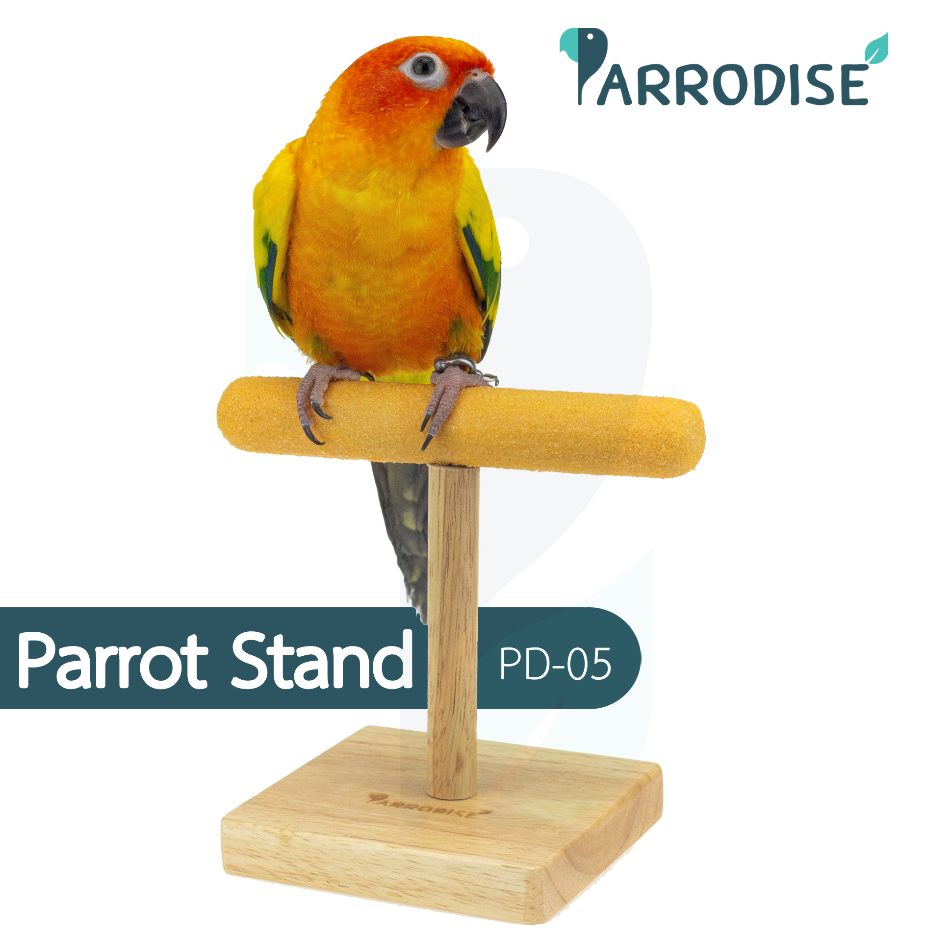 Parrodise PD-05 คอนสี่เหลี่ยม คอนยืนนกแก้ว คอนไม้ คอนนก ที่ยืนนกแก้ว คอนลับเล็บ