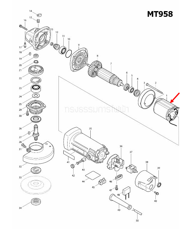 ฟิลคอยล์ หินเจียร 4 นิ้ว Maktec-มาคเทค MT955, MT958 P/N.593603-2 (แท้) ##