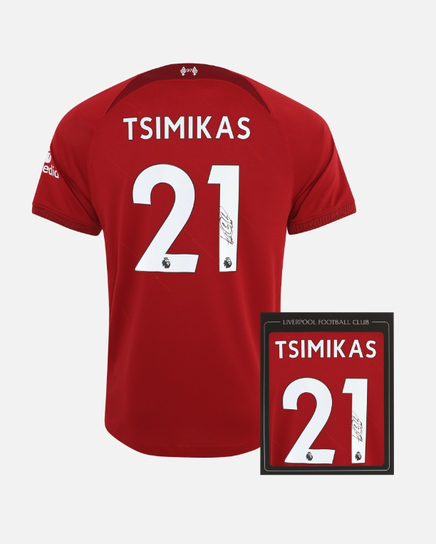 เสื้อลิเวอร์พูล 2022 2023 ลายเซ็นต์ Tsimikas 21 พร้อมกล่อง มีใบรับรองของแท้