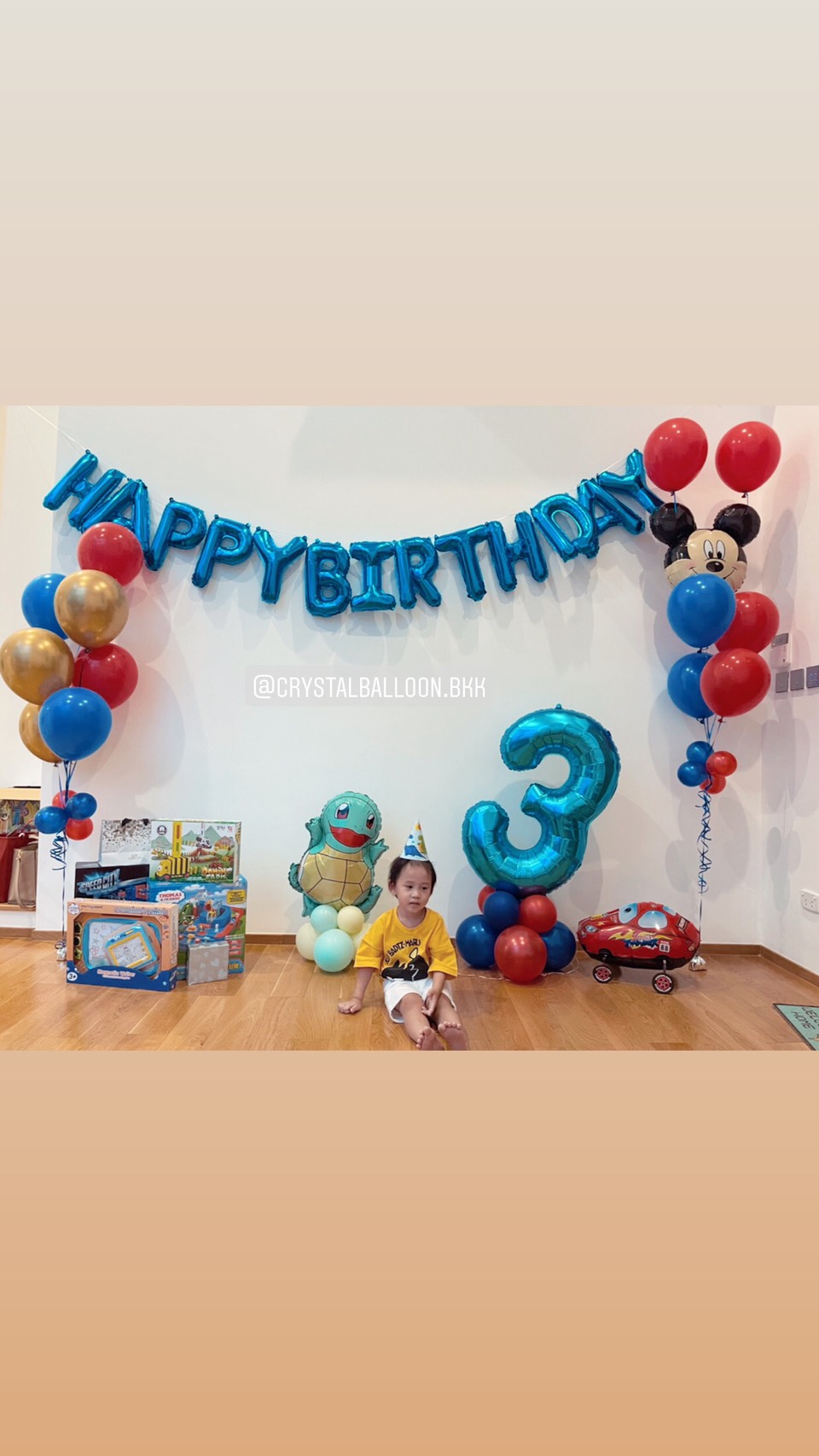 ลูกโป่ง วันเกิดเด็ก ช่อลูกโป่ง Mickey Mouse ช่อ 5 ลูก 1 ช่อ,ช่อลูกโป่ง ช่อ 7 ลูก 1 ช่อ พร้อม ฟอยล์ตัวเลข 40" ตั้งฐาน 1 ชิ้น,ฟอยล์เต่า ตั้งบาน 1 ชิ้น,ฟอยล์รถแข่ง ลากจูง 1 ชิ้น พร้อม ฟอยล์ Happy Birthday 16" 1 ชิ้น พร้อมตกเเต่ง สามารถเปลี่ยนสีลูกโ