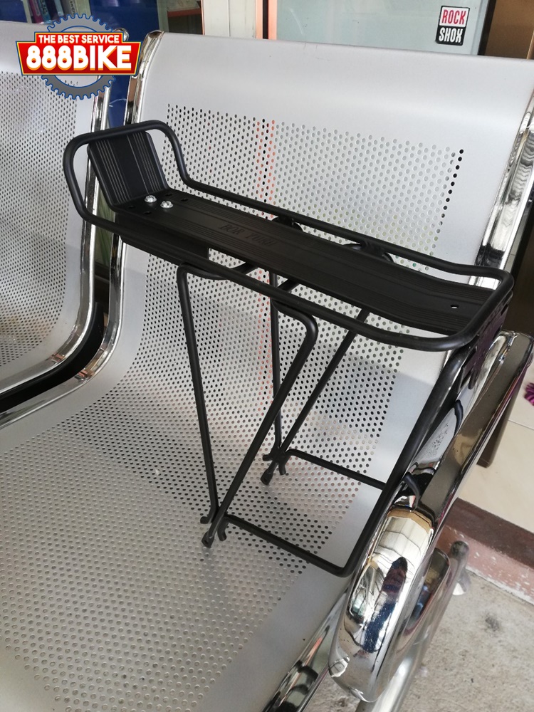 ตะแกรงท้ายอัลลอย มอนท์ MONT 3 ขาไม่ปรับ มีขากันกระเป๋าท้าย แผ่นบนเต็ม สีดำ 26-700C