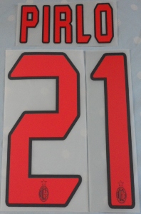 ชุดชื่อและเบอร์ติดเสื้อฟุตบอล #21 ปีร์โล่ สโมสรเอซี มิลาน (ชุดเยือน 2003/07) PLAYER SIZE ใหม่ / #21 PIRLO AC MILAN Football Club (Away 2003/07) PLAYER SIZE Name and Number Set NEW