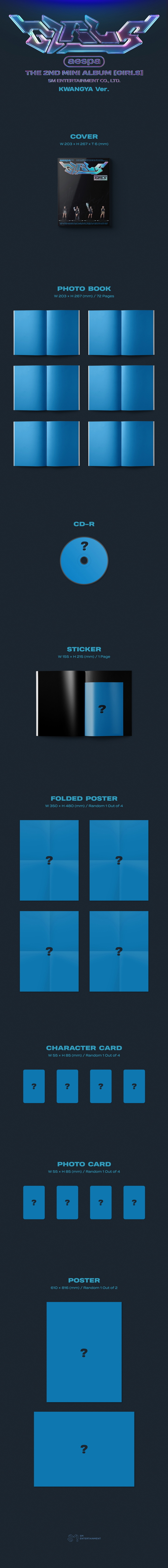 อัลบั้ม #Aespa - Mini Album Vol.2 [Girls] KWANGYA Ver.+ Poster