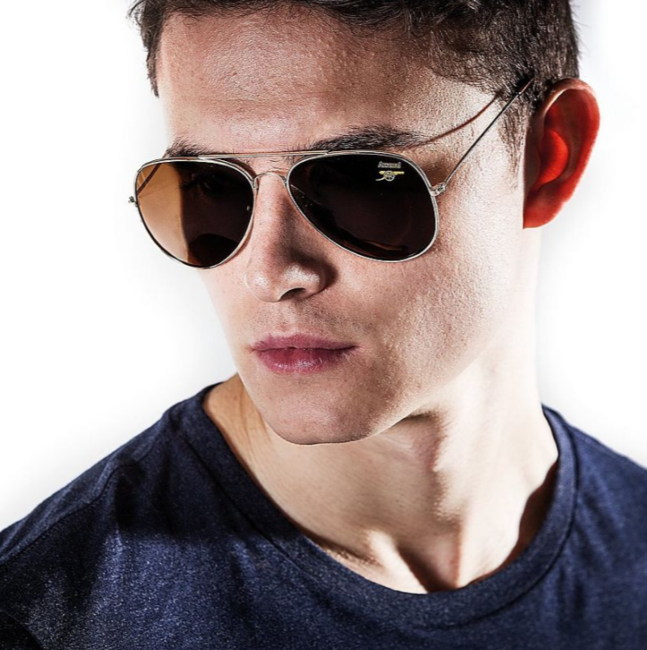 แว่นกันแดดอาร์เซนอล Arsenal Gold Aviator Style Sunglasses ของแท้
