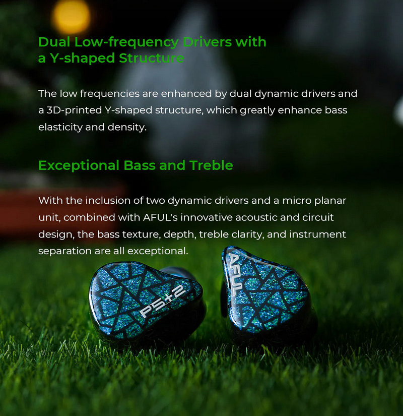 AFUL Performer 5+2 หูฟัง IEMs 7 ไดรเวอร์ 2DD+4BA+1Planar สายชุบเงินถัก8 ประกันศูนย์ไทย