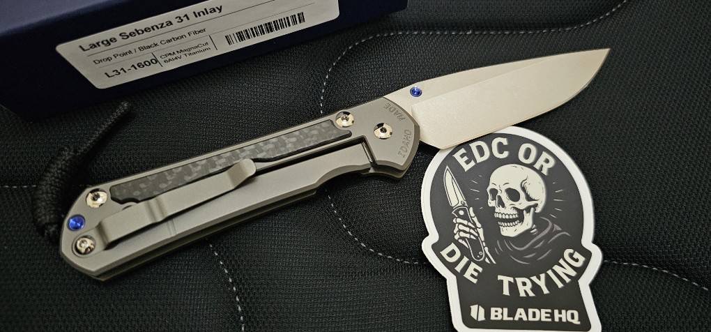 Chris Reeve Large Sebenza 31 Exclusive Knife Black Carbon Fiber (3.6" SW)