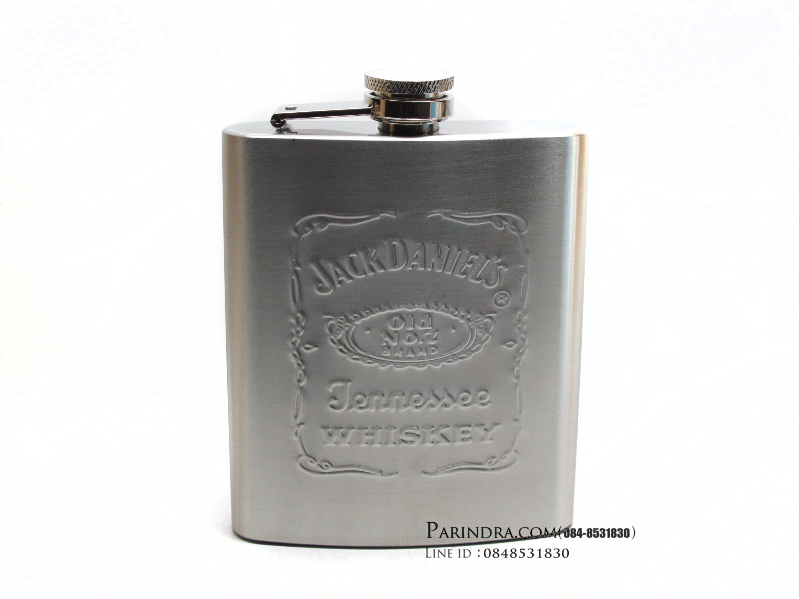กระป่องสแตนเลส Jack Daniel's อย่างดี สำหรับพกพา บรรจุ 6 oz.