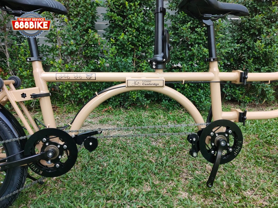 K-POP LG600 จักรยานสองตอน Tandem เกียร์ 8 สปีด พับได้ ลากได้ ล้อ 20นิ้ว เฟรมเหล็ก ปี 2024