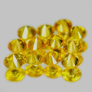 บุษราคัม( Yellow Sapphire) 1.60 กะรัต 12 ชิ้น 2.8 มิล