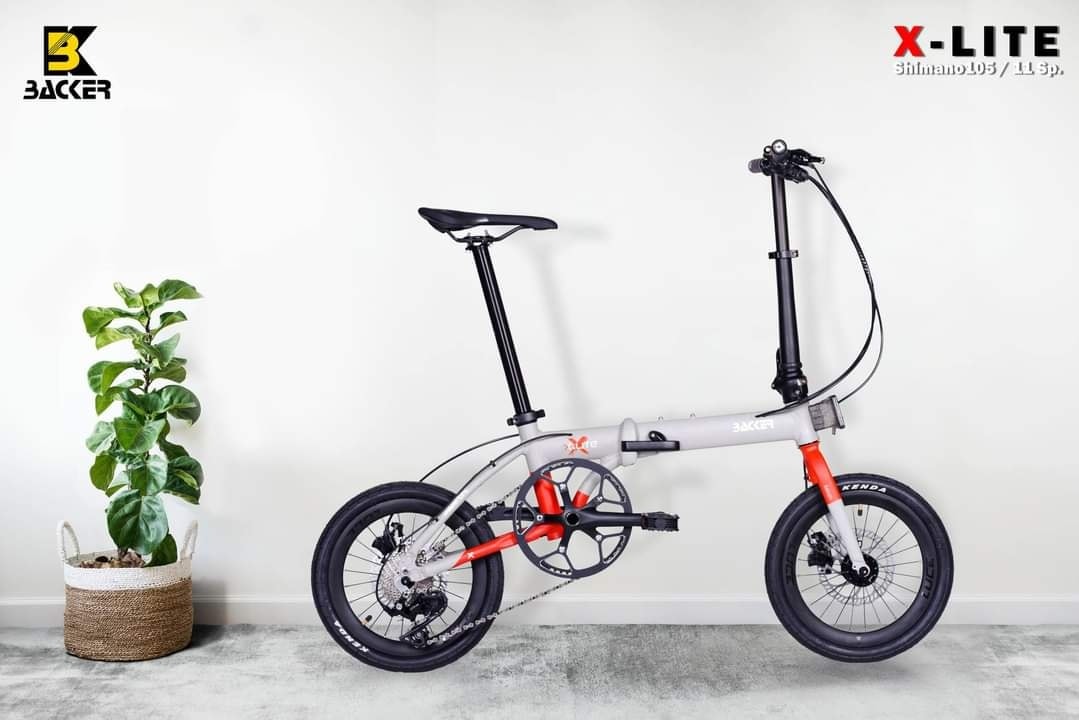 จักรยานพับได้ BACKER X-LITE 16 เฟรมอลู วงล้อ 16 นิ้ว เกียร์ชิมาโน่ 105 mix