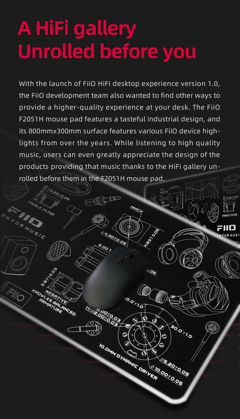 ขาย FiiO F2051H แผ่นรองเม้าส์เกมมิ่ง ประสิทธิภาพสูง ลื่นไหล แม่นยำ ขนาด 80x30 เซนติเมตร