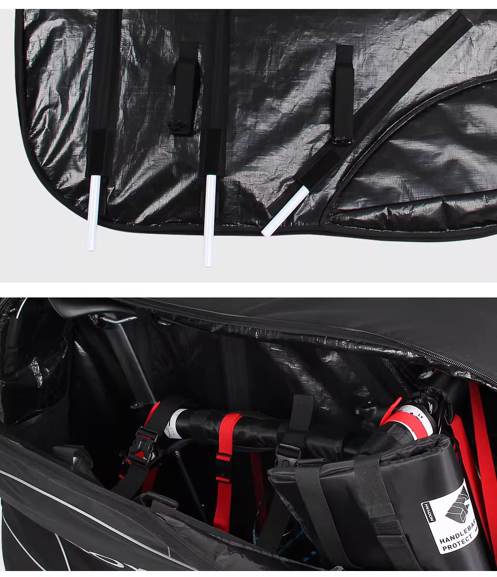 NOOYAH BK015 Pro Bike Travel Case – No Need to Remove Handlebars or Pedals | Full 16-Piece Protection Kit