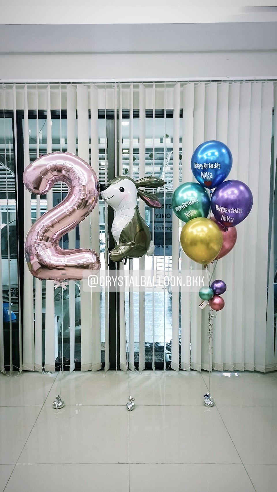 ลูกโป่ง วันเกิดเด็ก Theme กระต่าย พร้อม ช่อลูกโป่งโครเมี่ยม ช่อ 5 ลูก 1 ช่อ พร้อม ฟอยล์ตัวเลข ขนาด 40" 1 ชิ้น พร้อมตกเเต่ง สามารถเปลี่ยนสีลูกโป่ง/เปลี่ยนข้อความ/เปลี่ยนฟอยล์ตกแต่ง/เปลี่ยนสี-ฟอยล์ตัวเลขได้