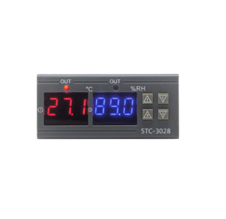เครื่องควบคุมอุณหภูมิและความชื้น หน้าจอคู่ แบบดิจิตอล(12v.-220v.) #STC-3028