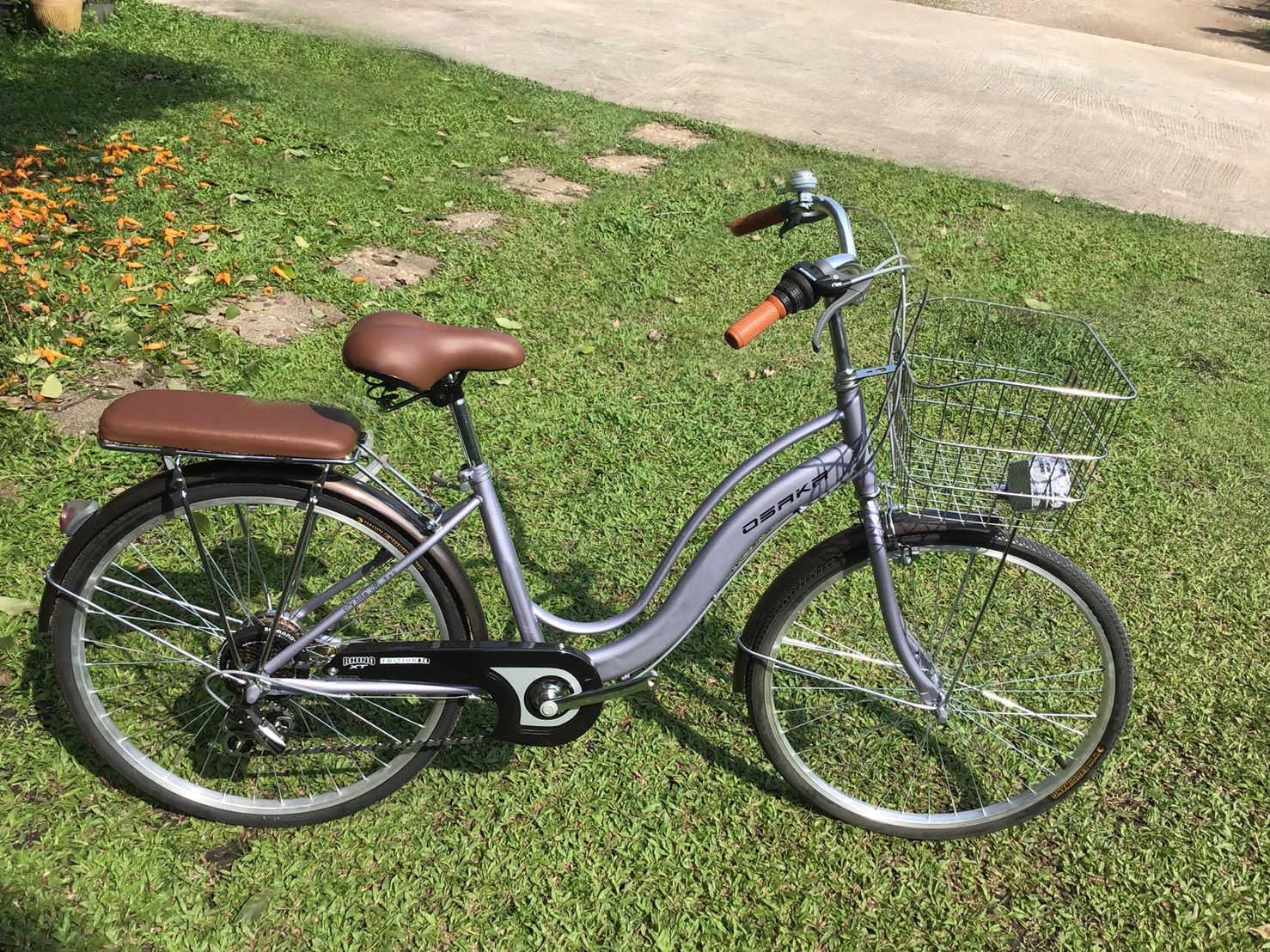 จักรยานแม่บ้าน OSAKA RHINO XT CITY BIKE พร้อมตะกร้า มีเกียร์ 7 สปีดชิมาโน่ ล้อ24นิ้ว