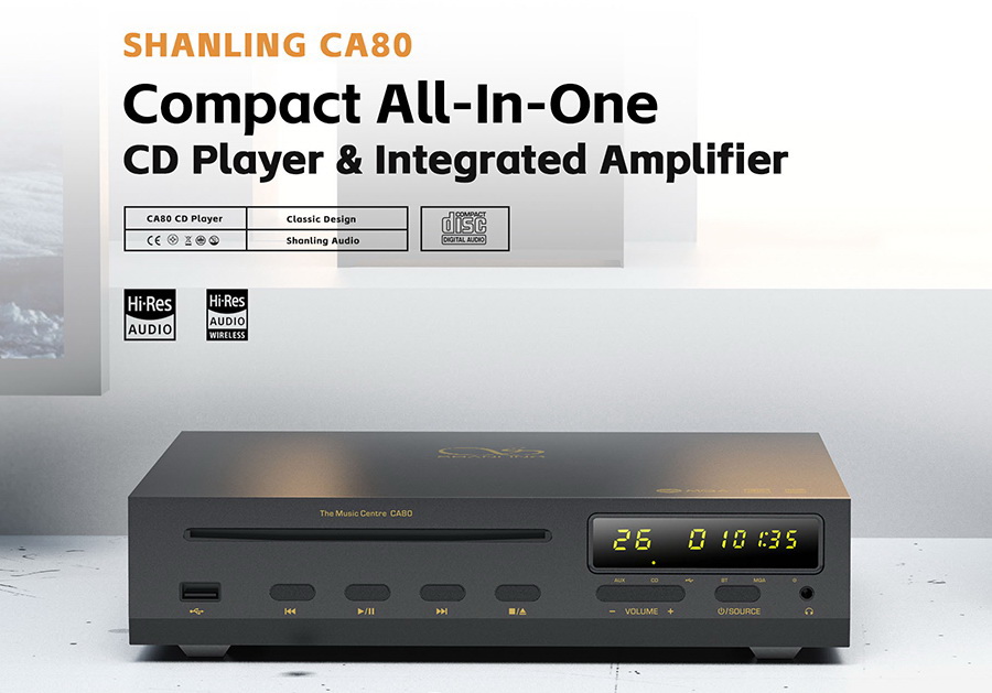 Shanling CA80 เครื่องเล่น CD พร้อม DAC/AMP ในตัวรองรับ MQA, Dual Hi-Res ประกันศูนย์ไทย