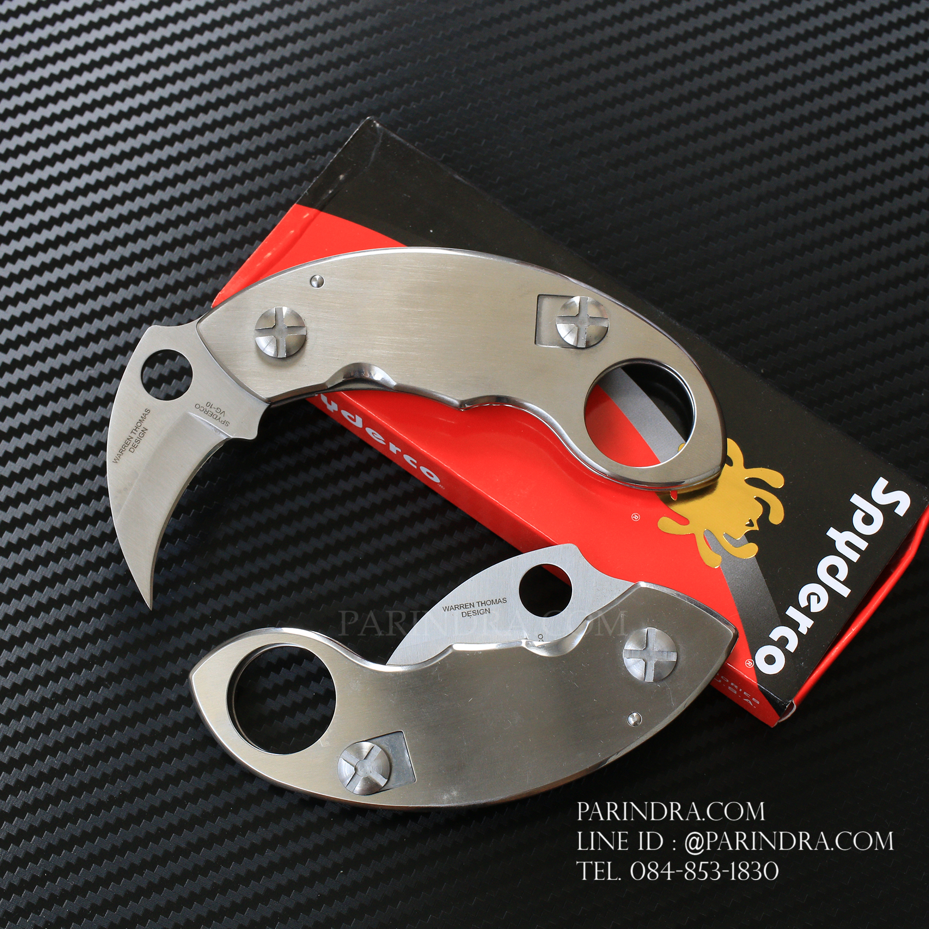มีดพับ Spyderco รุ่น Warren Thomas Karambit Steel Handles Plain Edge Blade(OEM)
