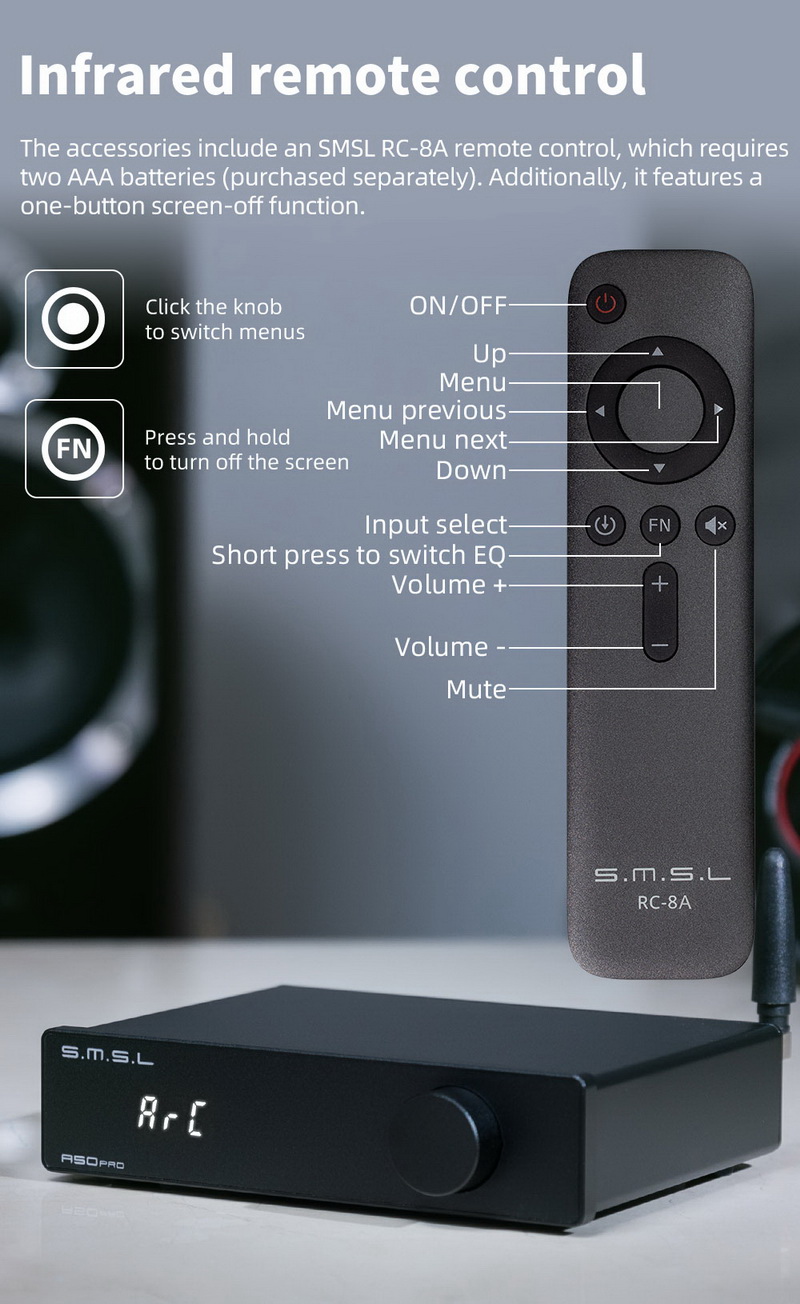 SMSL A50 Pro เครื่องขยายเสียง 2.1 แชนแนล สำหรับโฮมเฮียเตอร์ รองรับ Hi-Res ประกันศูนย์ไทย