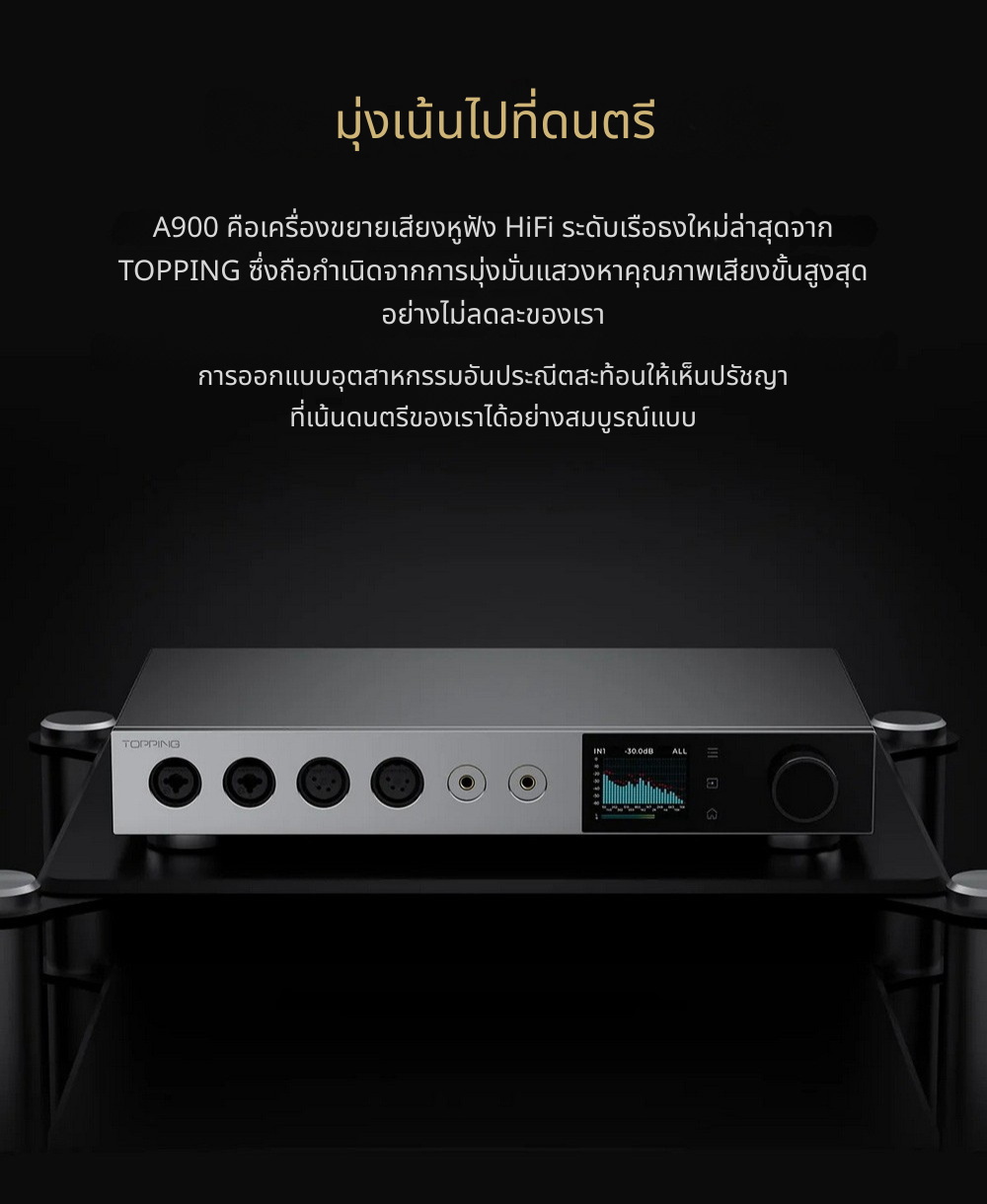 Topping A900 แอมป์หูฟังตั้งโต๊ะระดับสุดยอดเรือธง กำลังขับสูง เสียงแม่นยำ รองรับ Hi-Res ประกันศูนย์ไทย