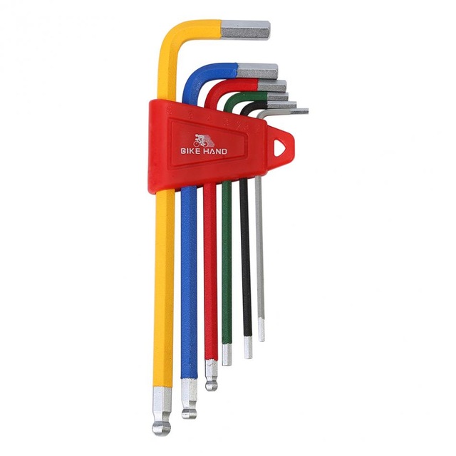 ชุดหกเหลี่ยม BIKE HAND Hex Key Set MTB Road Bike Repair Tool Kit Service Wrench Colorful 6 PCS,YC-613-6C