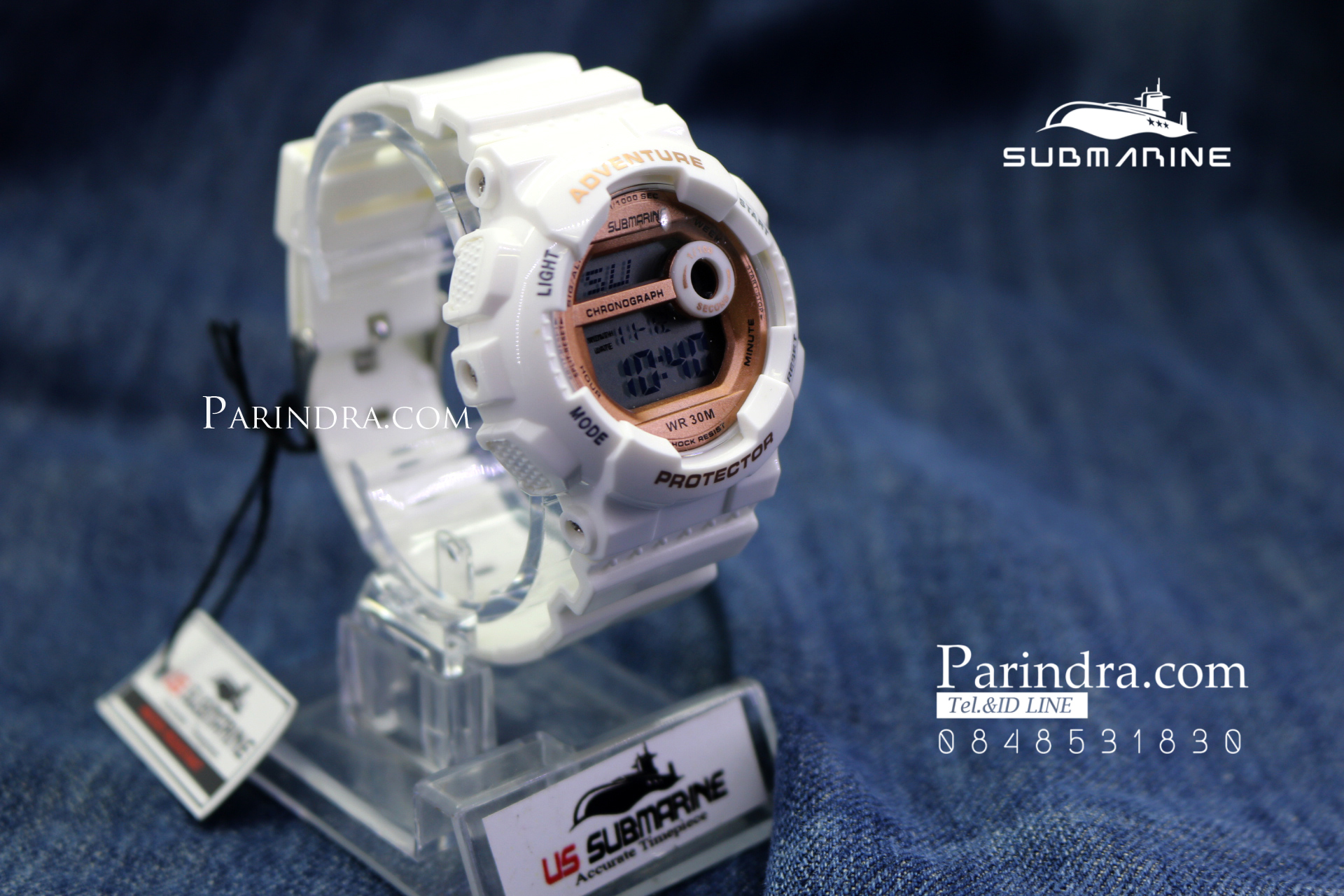 นาฬิกา US submarine รุ่น TP1351L ระบบดิจิตอล ขนาดเล็กเท่า Baby-G สีขาว