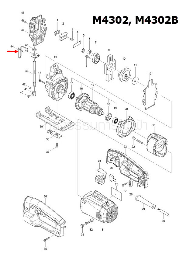 SAFETY WIRE จิ๊กซอว์ Makita มากีต้า M4302, M4302B [#44] Pn.325602-4 (แท้) ##