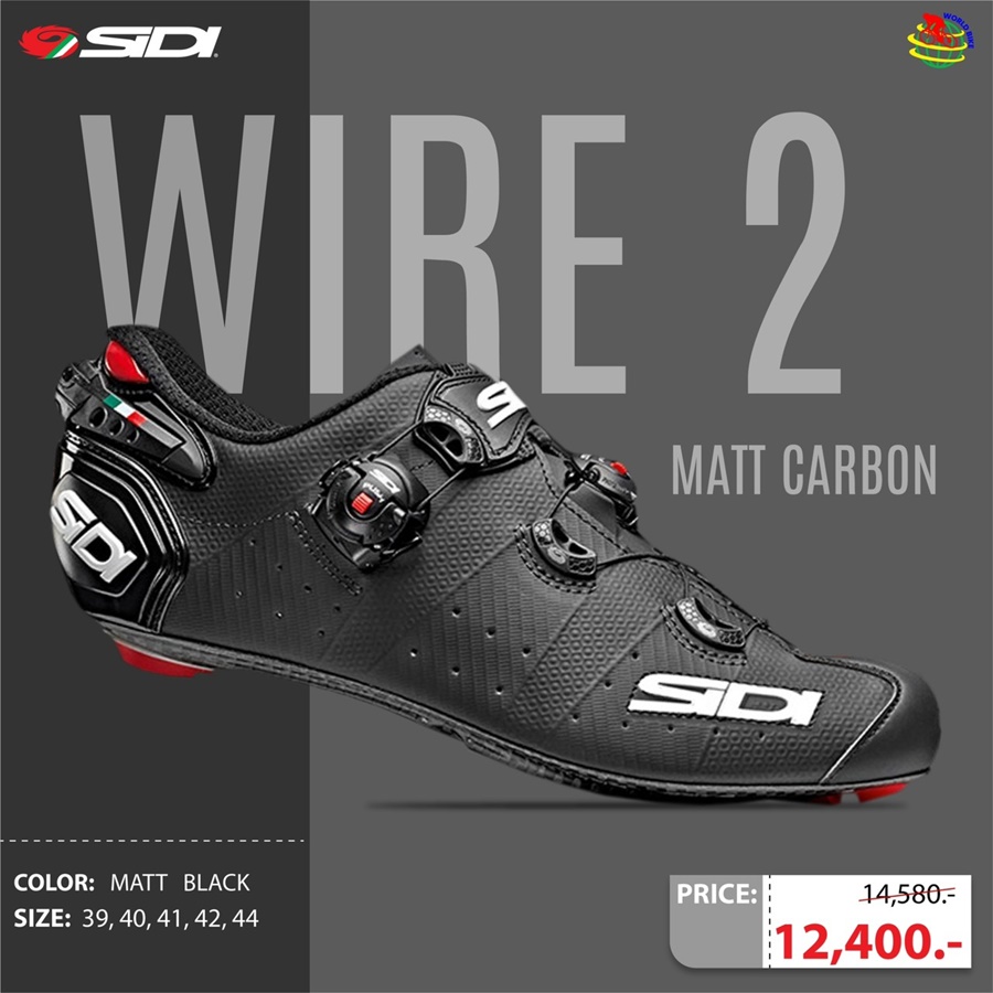 รองเท้าเสือหมอบ Sidi Wire 2 Matt Carbon Matt Road Shoes NEW2023