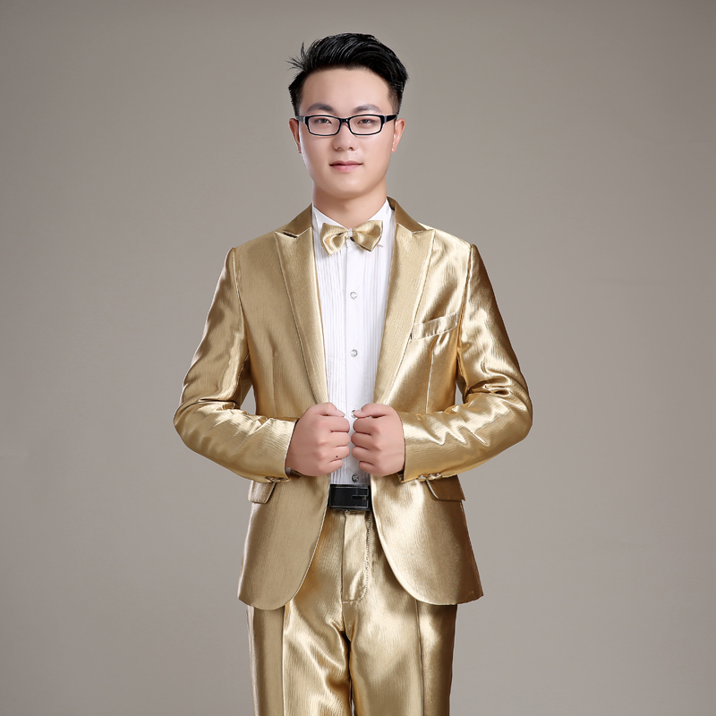 พร้อมเช่า ชุดสูทชาย สีทอง Luxury Gold