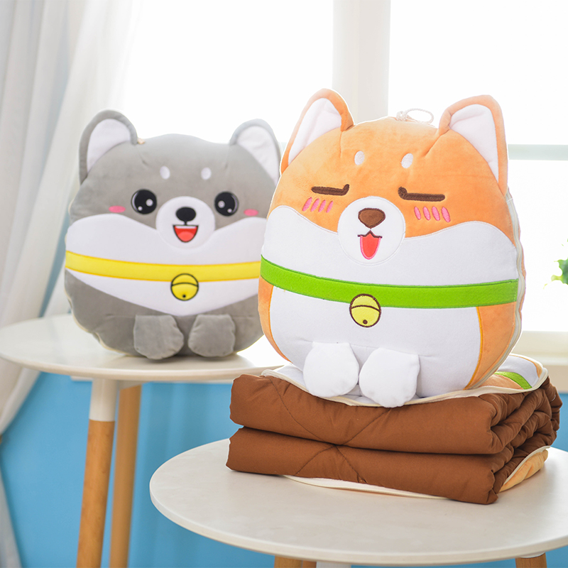ตุ๊กตาหมอนผ้าห่ม น้องหมาสุดคิ้วท์