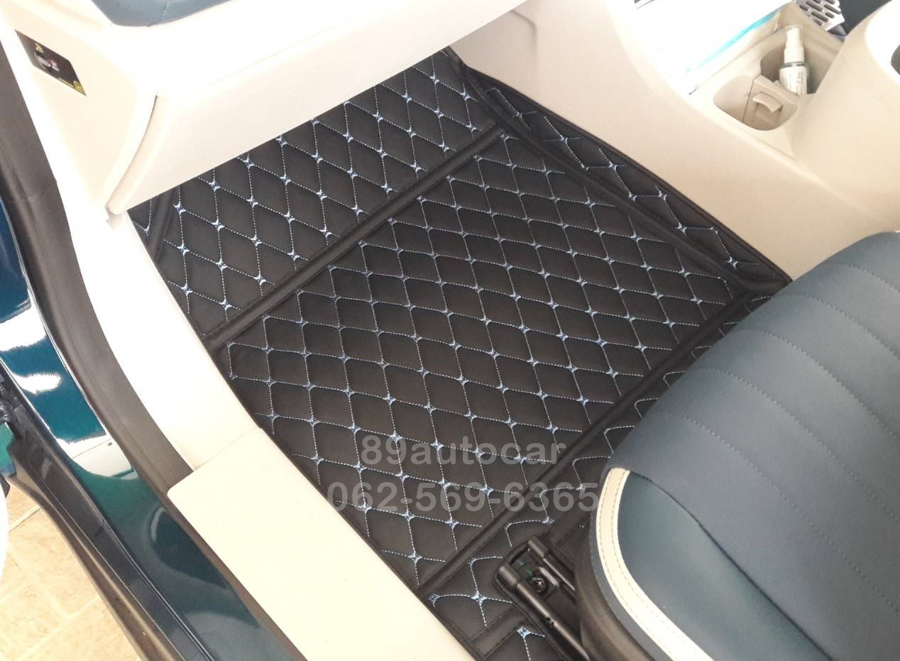 พรมปูพื้นรถยนต์ Ora Good Cat ปูพรม6D สีดำด้ายฟ้า เต็มคัน