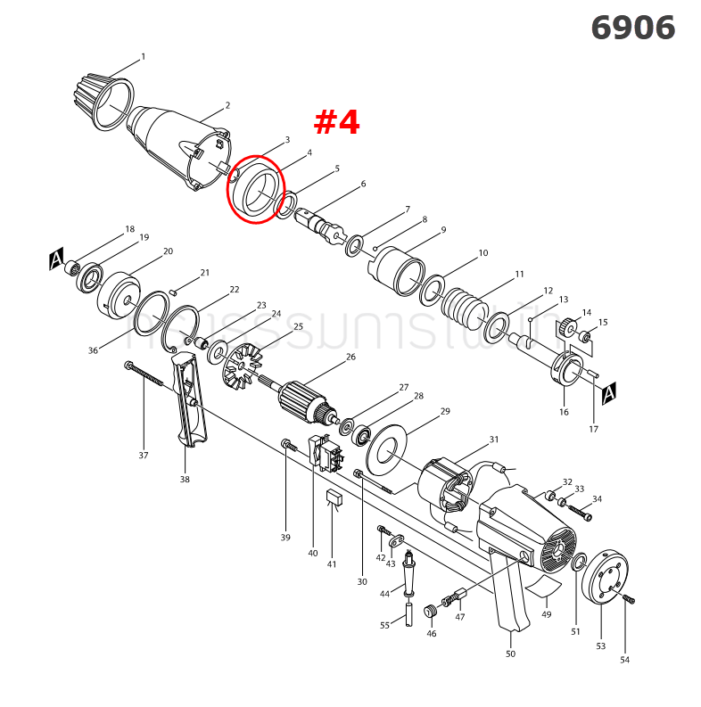 RING บล็อคไฟฟ้า Makita 6906 [#4] Pn.257040-1 (แท้) ##
