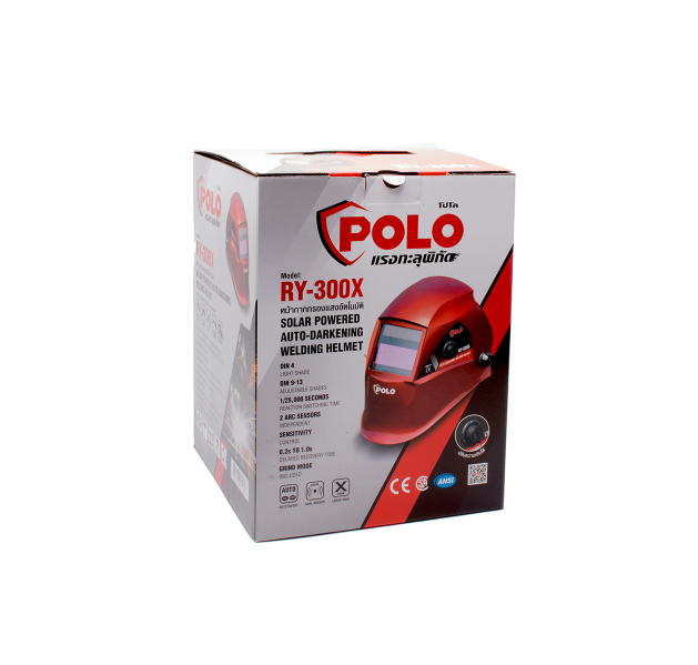 หน้ากากปรับแสงอัตโนมัติ สีแดง POLO โปโล รุ่น RY-300X Pn.Y300SG RED ##