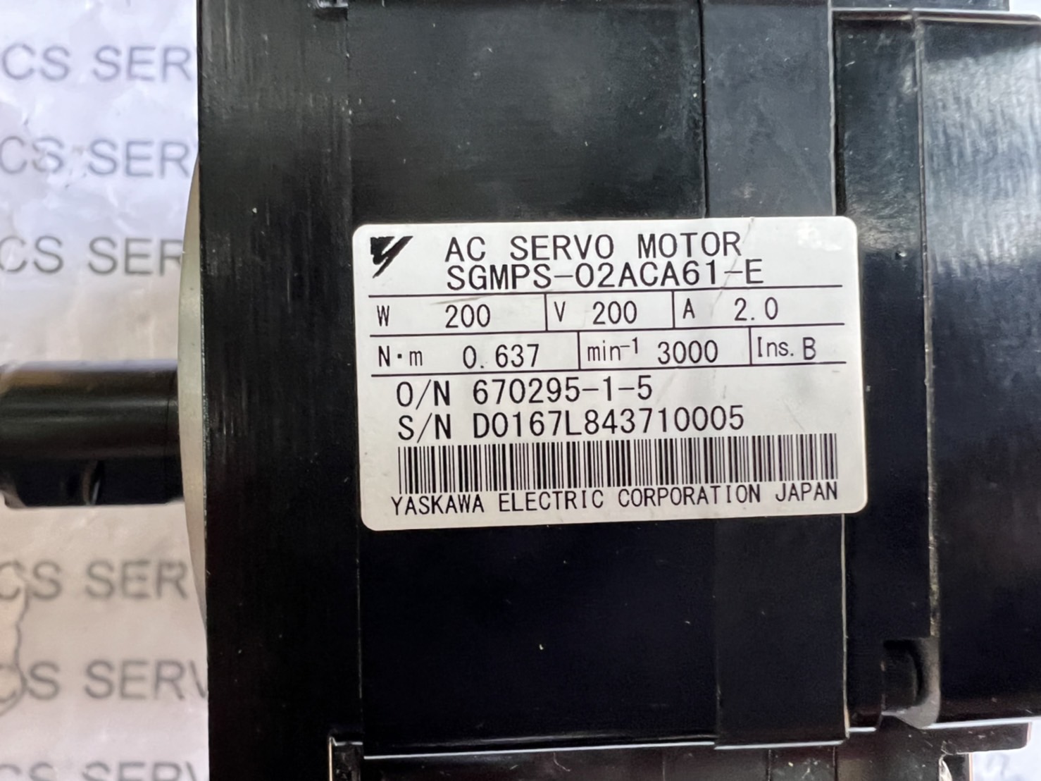 SGMPS-02ACA61-E SERVO MOTOR " YASKAWA "