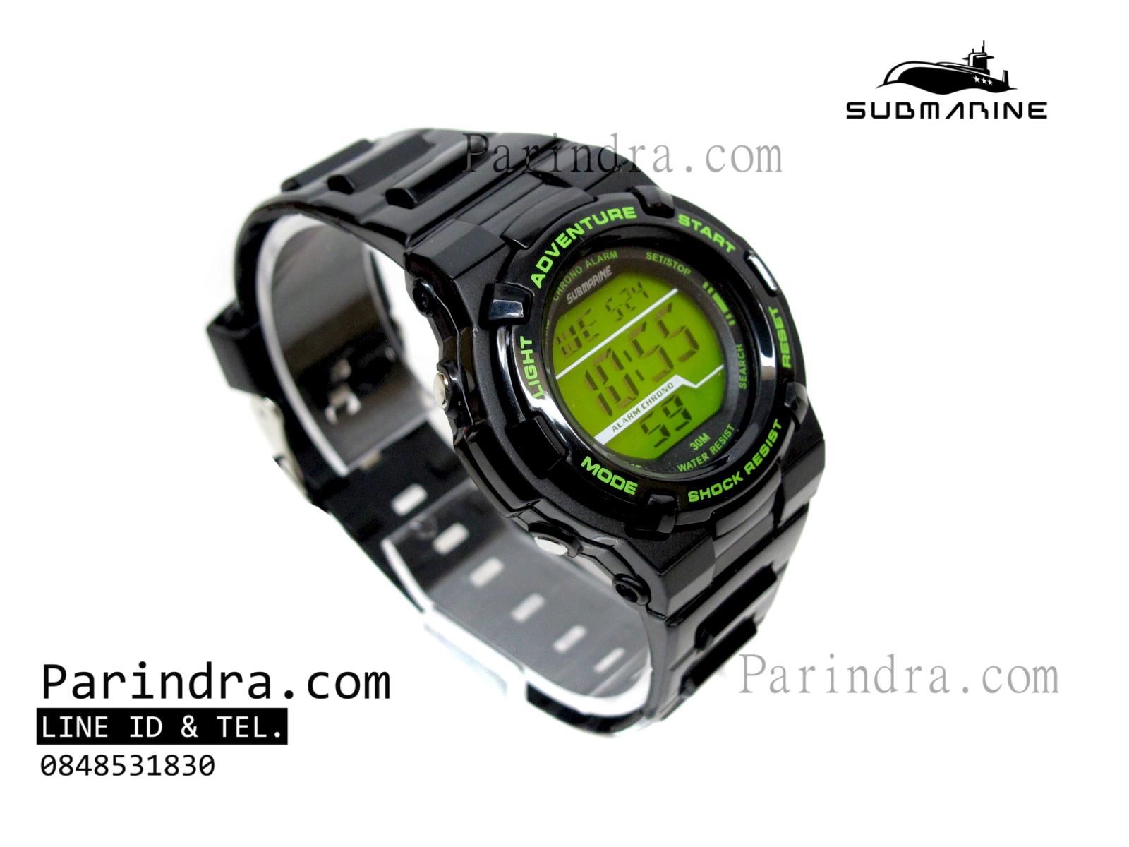 นาฬิกา US submarine รุ่น TP1322L ระบบดิจิตอล ขนาดเล็กเท่า Baby-G สีดำ-เขียว